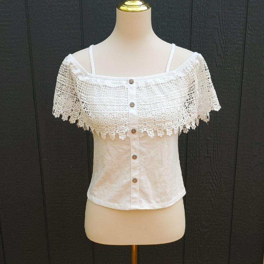 White Lace Off-Shoulder Top
